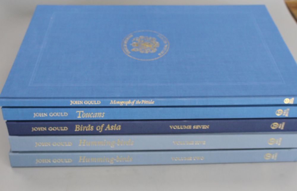 Gould, John - Humming Birds, facsimile edition, vols 1 and 5, folio, gilt titled blue cloth, 1994-1996; Toucans, facsimile edition, fol